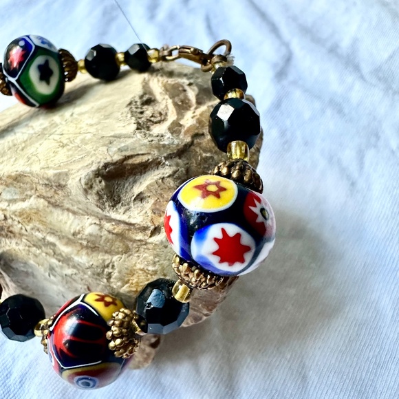 Vintage Murano Glass Millefiori Bead Bracelet - Picture 3 of 7